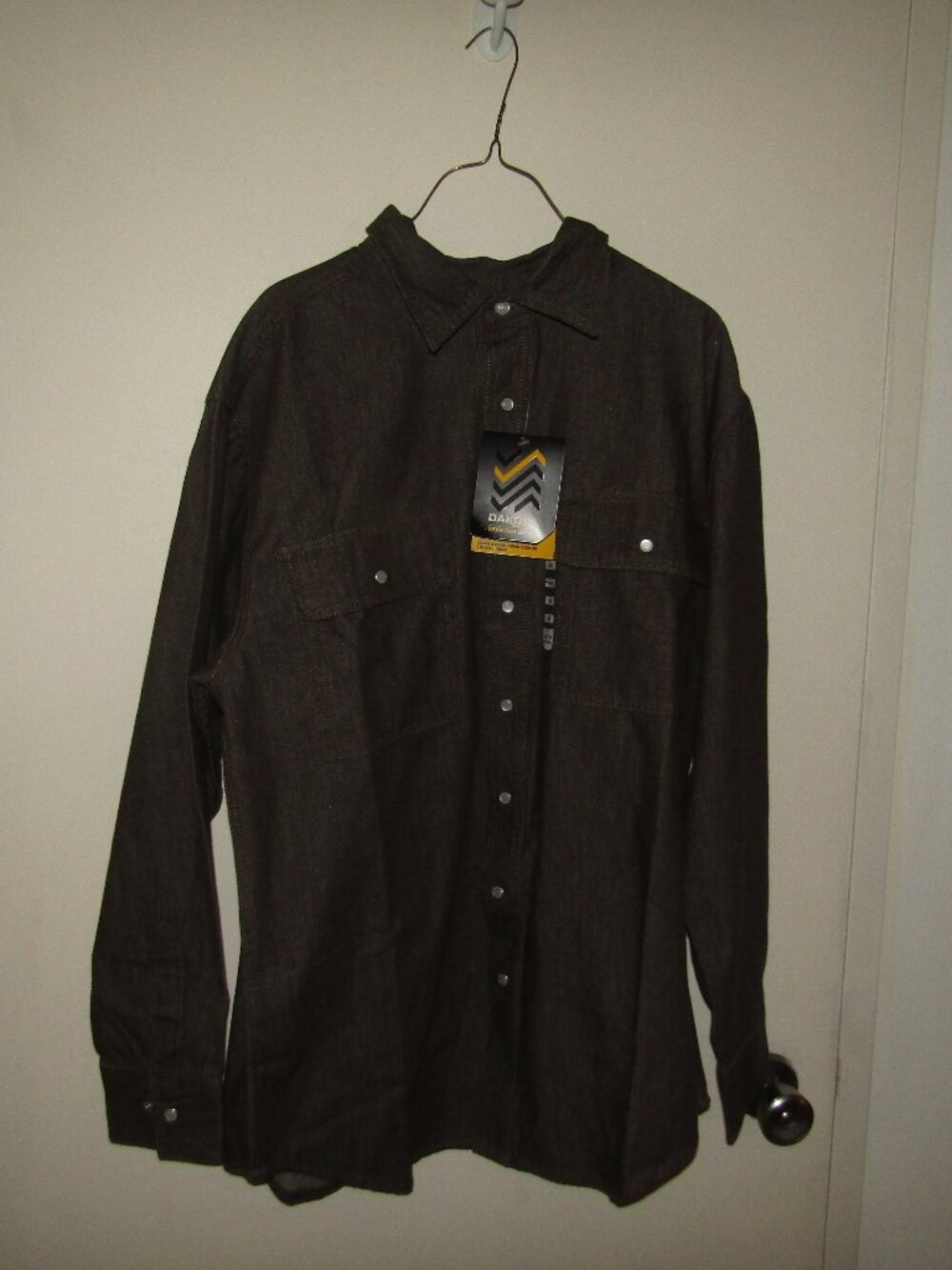 Dakota 100% Cotton CHestnut Denim work shirt SZ M
